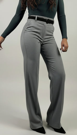 Pantalón de Vestir Para Mujer Corte Recto- Gris Perla (Regular)