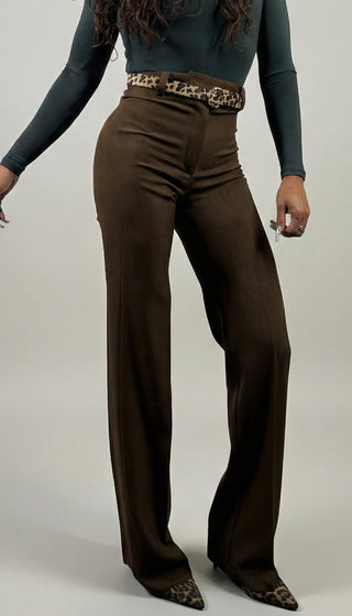 Pantalón de Vestir Para Mujer Corte Recto- Café Mocha (Regular)