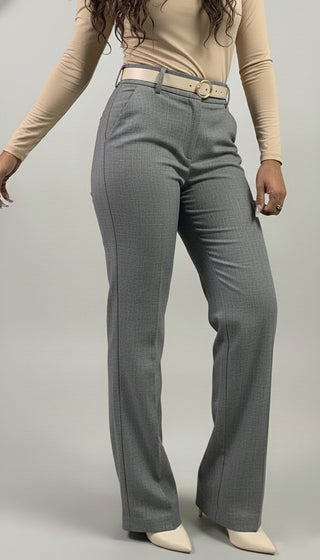 Pantalón de Vestir Para Mujer Corte Recto- Gris Oxford (Regular)
