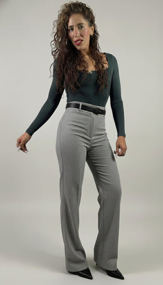 Pantalón de Vestir Para Mujer Corte Recto- Gris Perla (Regular)