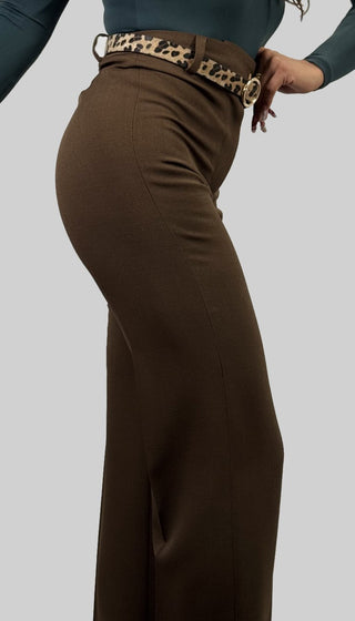 Pantalón de Vestir Para Mujer Corte Recto- Café Mocha (Regular)
