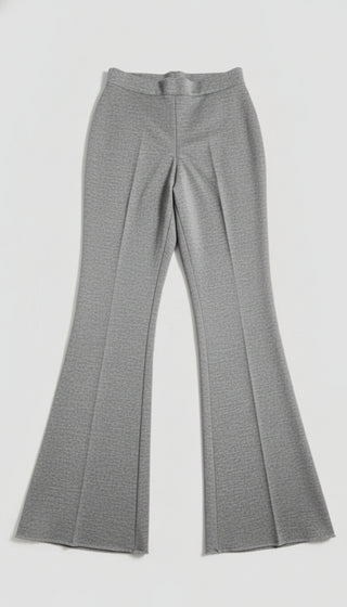 Pantalón de Vestir Para Mujer Media Campana Con Pretina- Gris Perla (Curvy)