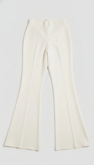 Pantalón de Vestir Para Mujer Media Campana Con Pretina- Hueso (Curvy)