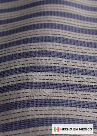 Camisa Casual Para Hombres Altos- Manga Larga (Azul Con Rayas)