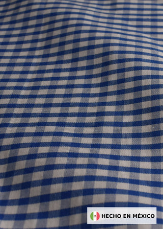 Camisa Casual Para Hombres Altos- Manga Larga (Cuadro Azul)