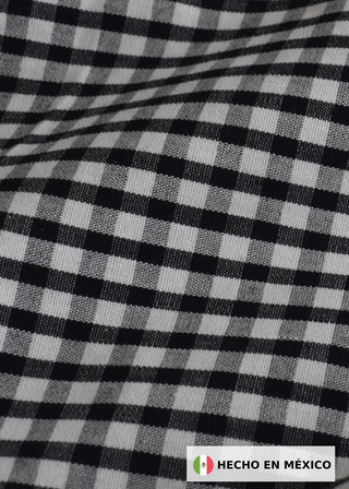 Camisa Casual Para Hombres Altos- Manga Larga (Cuadro Negro)